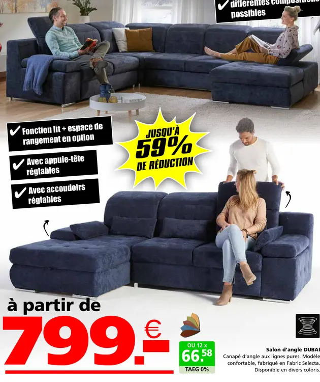 Offre: Salon d'angle DUBAI