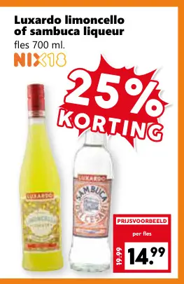 Aanbieding: Luxardo limoncello of sambuca liqueur