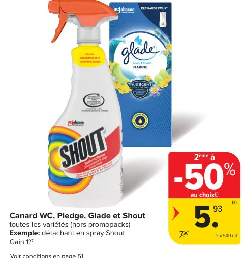 Offre: Canard WC, Pledge, Glade et Shout
