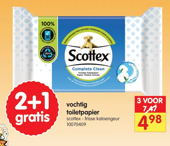 Promotie: vochtig toiletpapier