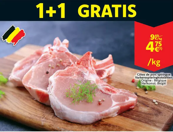 Offre: Côtes de porc spiring / Varkensspieringkoteletten