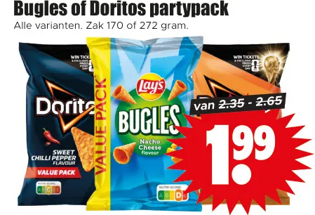 Aanbieding: Bugles or Doritos partypack