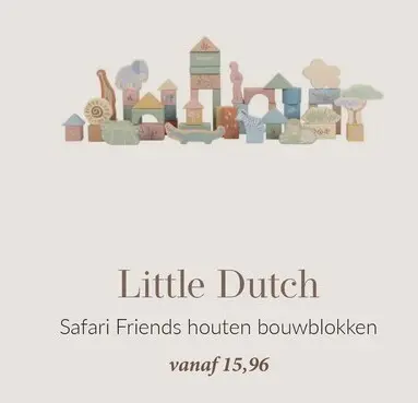 Aanbieding: Safari Friends houten bouwblokken