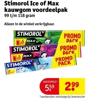 Aanbieding: Stimorol Ice of Max kauwgom voordeelpak