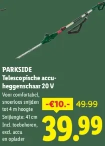 Aanbieding: Telescopische accu-heggenschaar 20 V