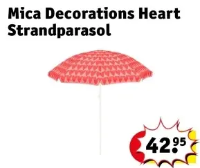 Aanbieding: Mica Decorations Heart Strandparasol