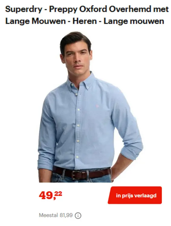 Promotie: Superdry - Preppy Oxford Overhemd met Lange M