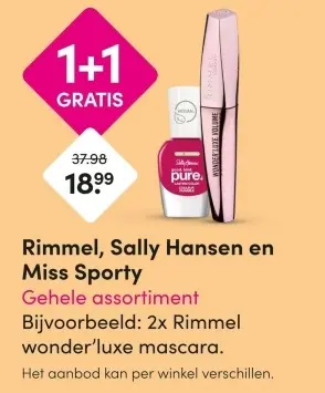 Aanbieding: Rimmel, Sally Hansen en Miss Sporty Gehele assortiment