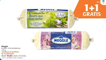 Aanbieding: Meggle kruiden- of knoflookboter