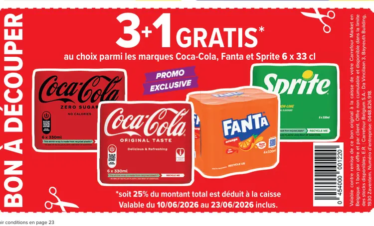 Offre: Coca-Cola, Fanta et Sprite