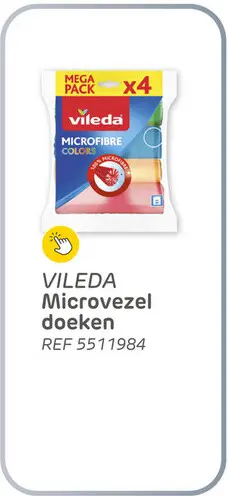 Aanbieding: Vileda microvezel doeken colors 4-pack