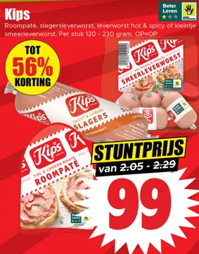 Aanbieding: Roompaté, slagersleverworst, leverworst hot &