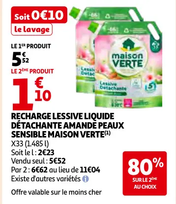 Promotie: Recharge lessive liquide détachante amande pe