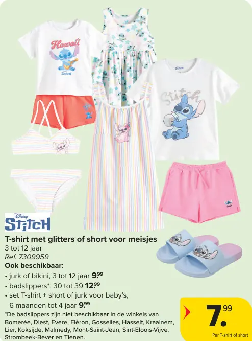 Promotie: T-shirt met glitters of short voor meisjes