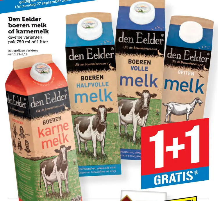 Aanbieding: Den Eelder boeren melk of karnemelk