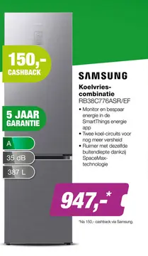 Aanbieding: Samsung RB38C776ASR/EF Koel-vriescombinatie