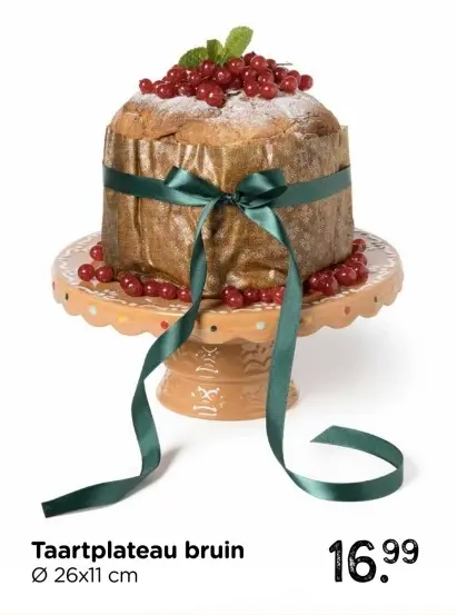Aanbieding: Taartplateau bruin