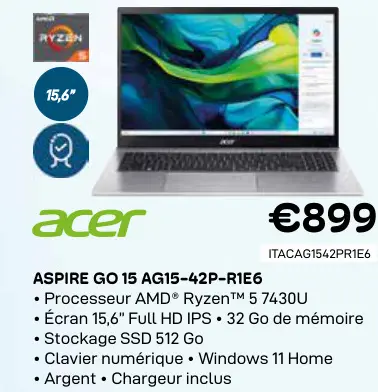 Offre: Aspire go 15 ag15-42p-r1e6
