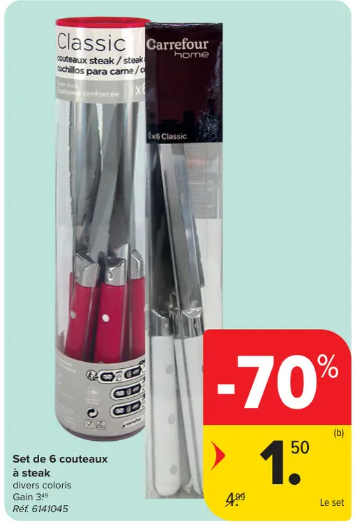 Offre: Set de 6 couteaux à steak