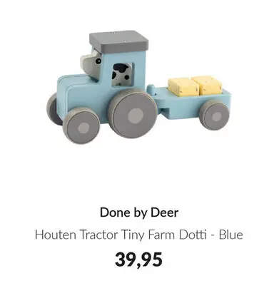 Aanbieding: Houten Tractor Tiny Farm Dotti - Blue