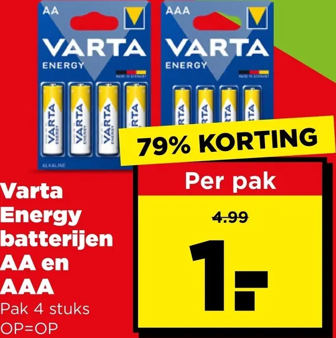 Aanbieding: Energy batterijen AA en AAA