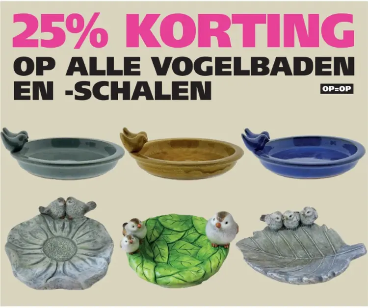 Aanbieding: Vogelbaden en -schalen