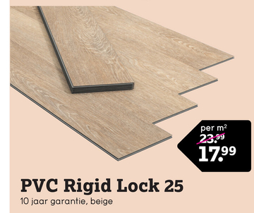 Aanbieding: PVC vloer Rigid Lock 25 - Dew Beige
