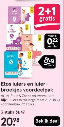Aanbieding: Etos luiers en luierbroekjes voordeelpak