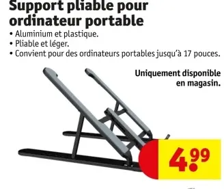 Offre: Support pliable pour ordinateur portable