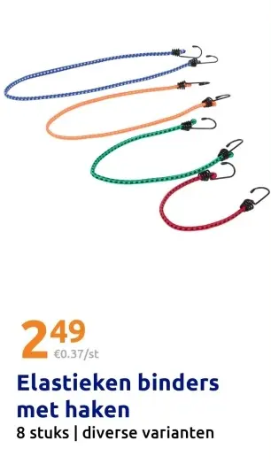 Aanbieding: Elastieken binders met haken