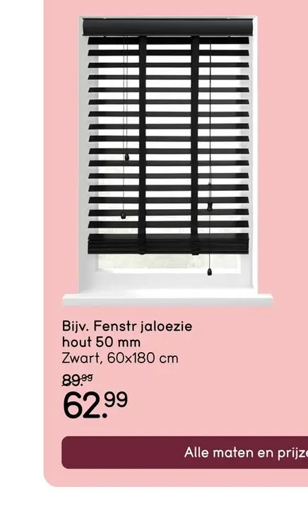 Promotie: Fenstr jaloezie hout 50 mm