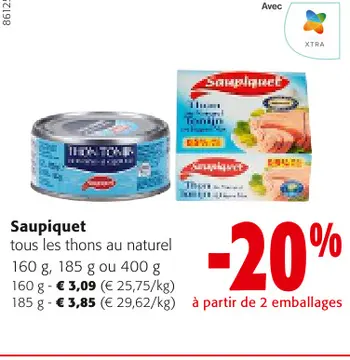 Offre: Saupiquet tous les thons au naturel