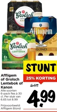 Aanbieding: Affligem of Grolsch Lentebok of Kanon