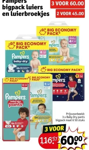 Promotie: Pampers bigpack luiers en luierbroekjes