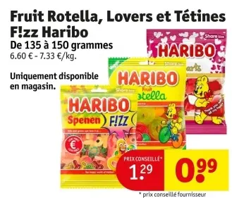 Offre: Fruit Rotella, Lovers et Tétines F!zz Haribo