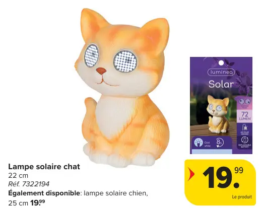 Offre: Lampe solaire chat