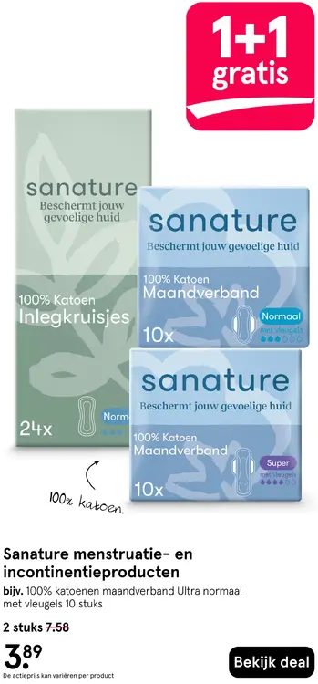 Aanbieding: Menstruatie- en incontinentieproducten