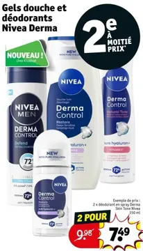Offre: Gels douche et déodorants Nivea Derma