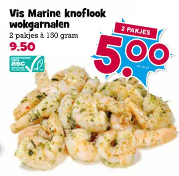 Aanbieding: Vis Marine knoflook wokgarnalen