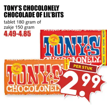Aanbieding: Tony's chocolonely chocolade of lil'bits