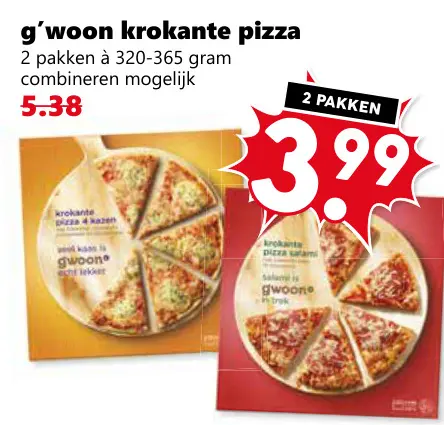 Aanbieding: krokante pizza