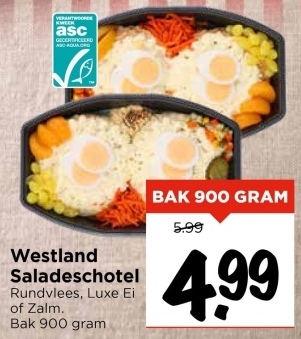 Aanbieding: Westland Saladeschotel Rundvlees, Luxe Ei of 