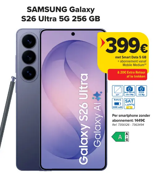 Promotie: Galaxy S26 Ultra 5G 256 GB