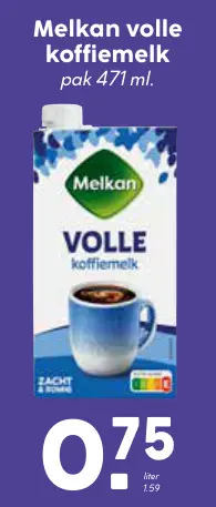 Aanbieding: volle koffiemelk