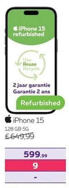 Promotie: iPhone 15 refurbished
