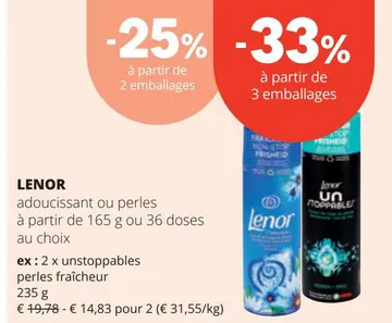 Offre: LENOR adoucissant ou perles