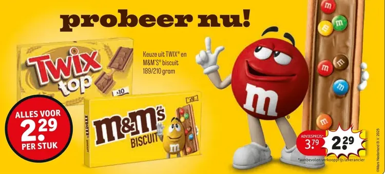 Aanbieding: TWIX and M&M'S biscuit
