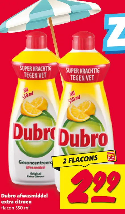 Aanbieding: Dubro afwasmiddel extra citroen