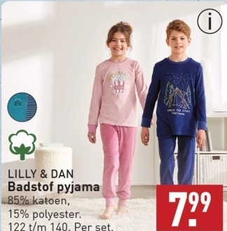 Aanbieding: LILLY & DAN Badstof pyjama