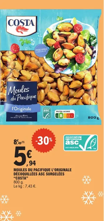 Offre: Moules du pacifique l'originale décoquillées 